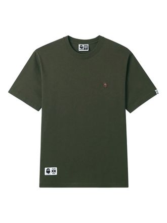 Fingercroxx logo-patch T-shirt - men - Cotton - M - Green