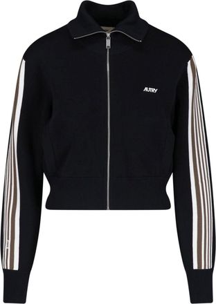 Autry Black Viscose Zip-Through Knit