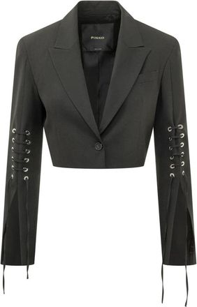 Pinko Corvette Cropped Blazer - Dames - Blazers - Zwart - M - Jassen