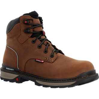 Rocky Mens Rams Horn 6 Waterproof Composite Toe Work Boo In Crazy Horse W