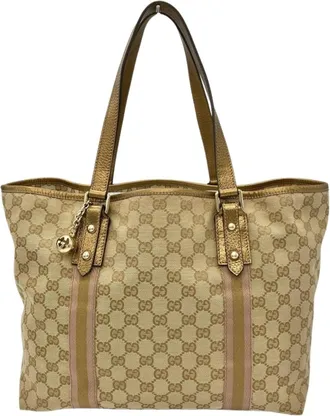 Gucci Beige Gg Canvas Tote Bag (Pre-Owned)