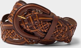Lauren Ralph Lauren Womens D-buckle two-tone braided leather belt