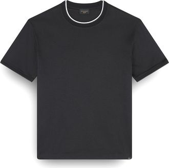 Paul & Shark X-Soft Interlock cotton T-shirt with contrast trims, Man, Black, Size: XXL