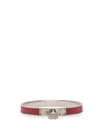 Herm&egrave;s Bracciale rigido Kelly H Lock placcato palladio 1990-2010 - Rosso