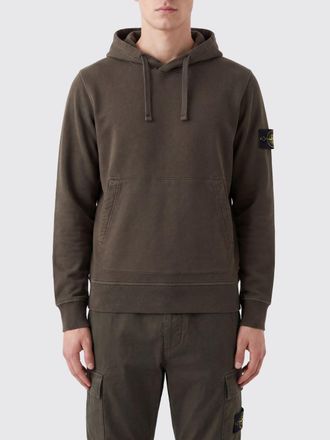 Stone Island Felpa con cappuccio in cotone con tasca a marsupio e fit relaxed