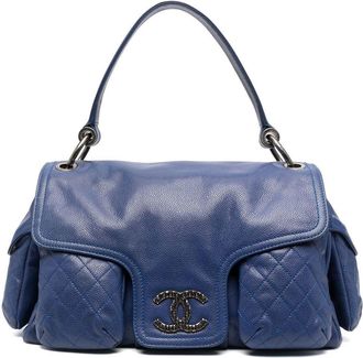 Chanel 2009-2010 large diamond-quilted flap handbag - women - Calf Leather - One Size - Purple