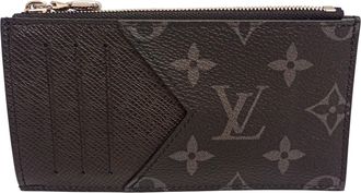 Louis Vuitton Noir Monogram Canvas Taiga Leather Leather Coin Purse/Coin Case (Pre-Owned)