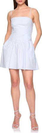 Susana Monaco Cotton Poplin Fit & Flare Minidress in Baby Blue at Nordstrom Rack, Size X-Small