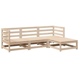 vidaXL Set Divani da Giardino 4 pz in Legno Massello di Pino vidaXL