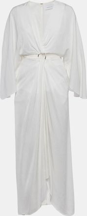 Significant Other Significant Other White Textured Crepe Provence Cutout Maxi Dress