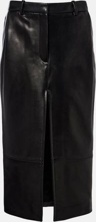 Khaite Anden leather midi skirt