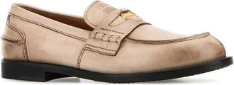 Miu Miu Womens Loafer Beige Calf