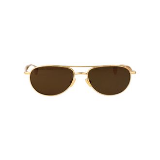 Bottega Veneta Sunglasses, unisex, Yellow, Size: 56 MM Fin Aviator Sunglasses