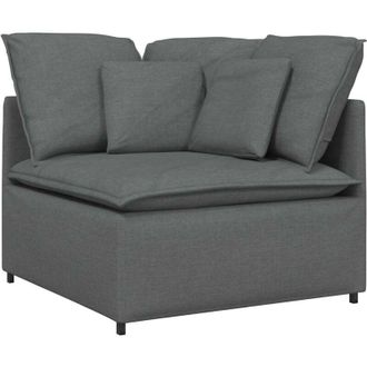 vidaXL Modulo Angolare Divano Modulare con Cuscini Grigio Scuro 100 cm - Vidaxl