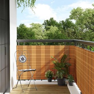Berkfield Home Balcony Screen Light Brown 1000x100 cm Poly Rattan