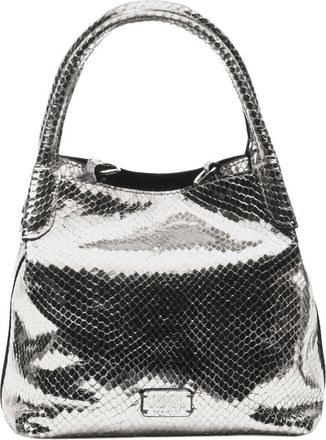 Frances Valentine Teeny Sweet Pea Metallic Snake-Embossed Leather Tote