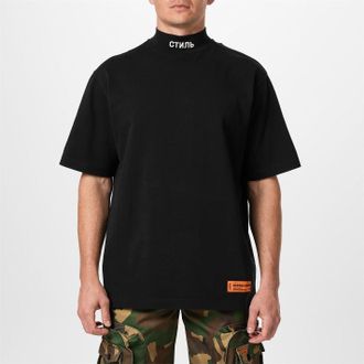 Heron Preston Mens Ss Tneck Ctnmb in Black/White - Size X-Small