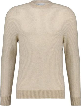 Profuomo Ronde hals gebreid - Heren - Truien - Beige - Maat: S Wol