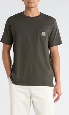 Carhartt Work in Progress Logo Pocket T-Shirt in Oxide Green at Nordstrom, Size Xx-Large