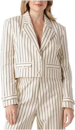 Aaiko Elegante Streep Jas - Dames - Blazers - Beige - L - Jassen