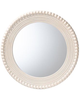 Baxton Studio Grazia Modern Round Beaded-Framed Accent Mirror In Pearl