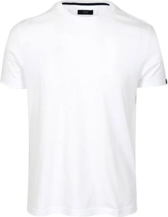 Fay Cotton Jersey Crewneck T-shirt - Heren - T-shirts - Wit - M - Katoen - Tops