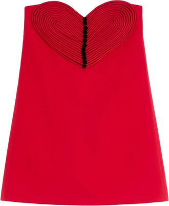 Valentino Garavani Mini-jurk met geborduurd hart - Rood