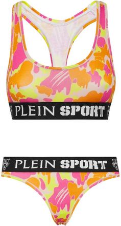 Plein Sport Sport Set Camouflage - Dames - Sportondergoed - Veelkleurig - S - Katoen - Fitness