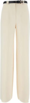 Max Mara Cady Broeken - Dames - Wijde Broeken - Beige - M - Polyester - Broeken