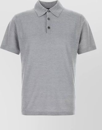 Brioni cashmere blend short sleeve polo shirt
