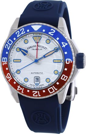 Armand Nicolet JSH GMT Automatic Silver Dial Mens Watch A487RGU-AU-GG2710U-V2