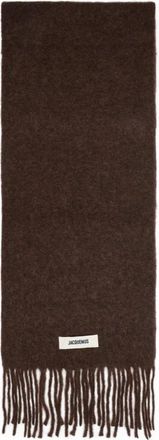 Jacquemus Bruine Alpaca Mohair Sjaal Aw 25 - Dames - Wintersjaals - Bruin - ONE Size - Accessoires