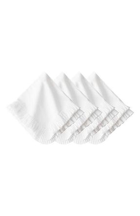 Juliska Mademoiselle Set of 4 Cotton & Linen Napkins in White Truffle at Nordstrom