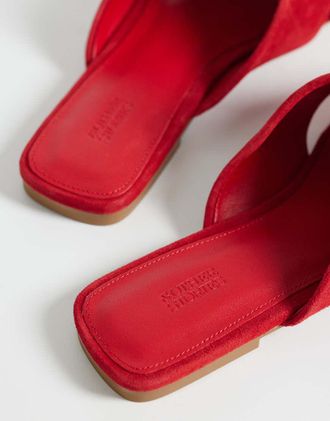 & Other Stories Sandali bassi incrociati in pelle rossa-Rosso
