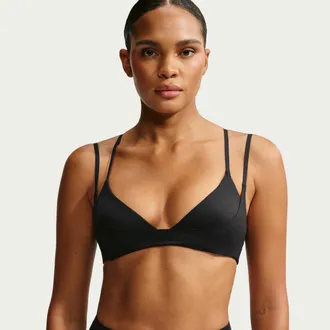 Nike Womens SKIMS Matte Double-Strap Triangle Bra in Black | IV6677-054