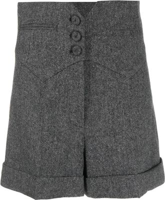 Moschino slub-texture high-waisted shorts - women - Cupro/Polyester/Spandex/Elastane/Acetate/Wool/Silk/Acrylic - 42 - Grey