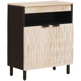 vidaXL Sideboard White Wash Finish 60 x 33 x 75 cm Solid Mango Wood vidaXL