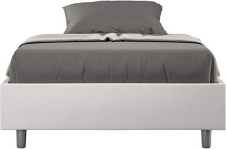 Les Tendances Les Tendances - Letto matrimoniale francese contenitore imbottito 140x200 similpelle bianco Azelia