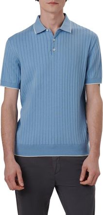 Bugatchi Ribbed Polo Sweater in Air Blue at Nordstrom Rack, Size Xx-Large