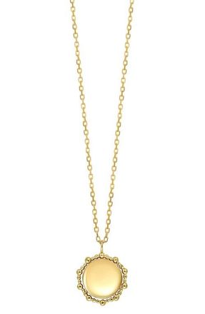 Bony Levy BLG 14K Gold Disc Pendant Necklace in 14K Yellow Gold at Nordstrom, Size 18