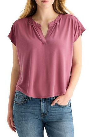 Lucky Brand Sandwash Notch Top in Mauvewood at Nordstrom Rack, Size X-Large