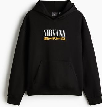 H&M Hoodie in Loose Fit - Schwarz