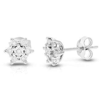 Vir Jewels 1/12 cttw Lab Grown Diamond Composite Earrings in Sterling Silver With Push Backs For Women