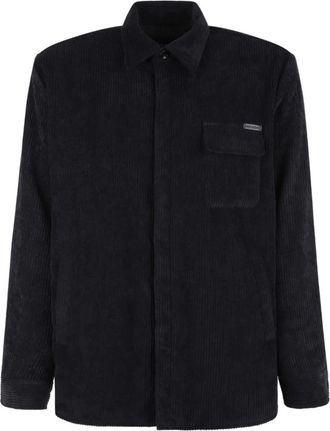 Dolce & Gabbana Gevoerd Corduroy Overhemd - Heren - Overhemden - Zwart - Maat: M Corduroy