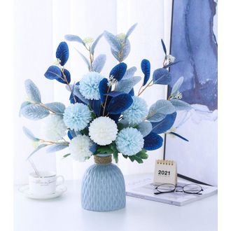 OEM Flores Artificiales, Planta Artificial De Interior, Flor Artificial Azul Estilo Mediterr&aacute;neo, Para Decoraci&oacute;n Del Hogar, Oficina Y Bodas (flores Artif