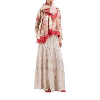 Pierre-Louis Mascia Aloe A-lijn Rok - Dames - Maxi Rokken - Beige - XS - Rokken