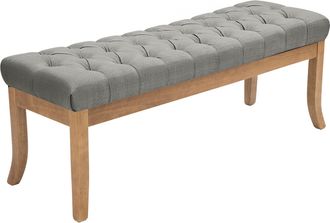 Clp Clp - Banco Recibidor Ramses En Tela & Madera Clara Gris 120 Cm