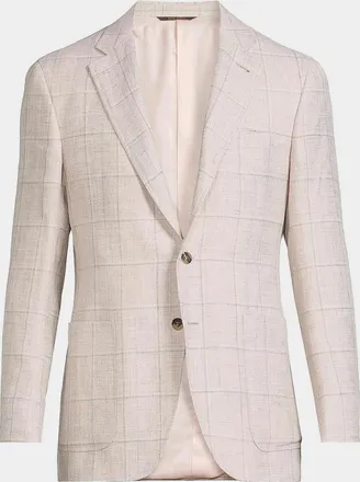 Canali Windowpane Linen-Wool Sportcoat