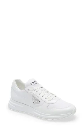 Prada Prax 1 Mixed Media Sneaker in Bianco at Nordstrom, Size 10Us