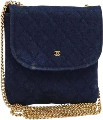 Chanel Pre-owned Cross Body Bags, female, Blue, Size: ONE SIZE Pre-owned Vintage Pouch
